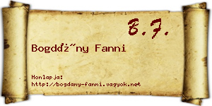 Bogdány Fanni névjegykártya